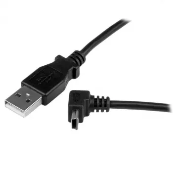StarTech.com 1 m Mini-USB-kaapeli – A - ylöspäin kulmikas Mini-B, 1 m, USB A, Mini-USB B, USB 2.0, uros/uros, musta