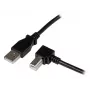 StarTech.com 1 m USB 2.0 -kaapeli A - kulmikas B – uros/uros, 1 m, USB A, USB B, USB 2.0, uros/uros, musta