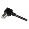 StarTech.com 1 m USB 2.0 -kaapeli A - kulmikas B – uros/uros, 1 m, USB A, USB B, USB 2.0, uros/uros, musta