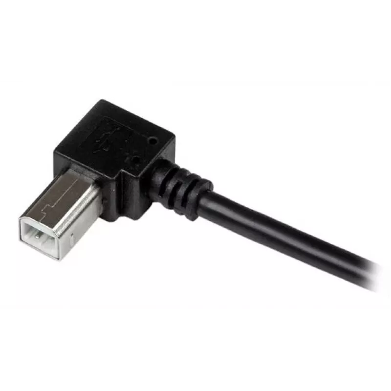 StarTech.com 1 m USB 2.0 -kaapeli A - kulmikas B – uros/uros, 1 m, USB A, USB B, USB 2.0, uros/uros, musta