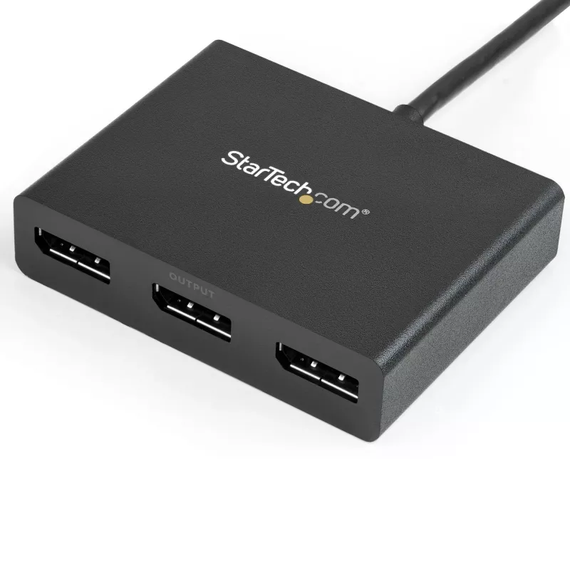 StarTech.com 3-porttinen moninäyttöadapteri – Mini DisplayPort - DisplayPort MST -keskitin, dual 4K 30 Hz & 1x 1080p – videosplitteri laajennettuun työpöytätilaan vain Windowsissa – mDP 1.2 - 3x DP