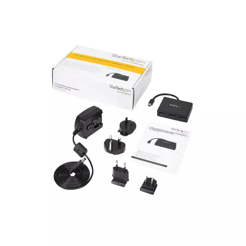 StarTech.com 3-porttinen moninäyttöadapteri – Mini DisplayPort - DisplayPort MST -keskitin, dual 4K 30 Hz & 1x 1080p – videosplitteri laajennettuun työpöytätilaan vain Windowsissa – mDP 1.2 - 3x DP