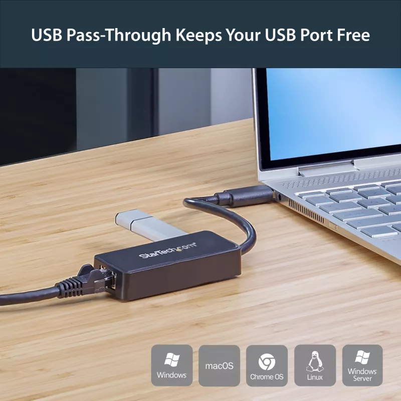 StarTech.com USB 3.0 - Gigabit Ethernet -adapteri NIC USB-portilla – musta