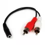 StarTech.com 15 cm stereoäänikaapeli – 3,5 mm:n kuulokeliitäntä – 2x RCA-uros