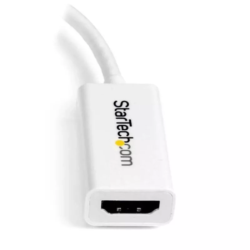 StarTech.com Mini DisplayPort – HDMI -sovitin - aktiivinen mDP – HDMI -videomuunnin - 4K 30 Hz - Mini DP tai Thunderbolt 1/2 Mac/PC – HDMI-monitori/televisio/näyttö - mDP 1.2 – HDMI -sovitindongle - valkoinen