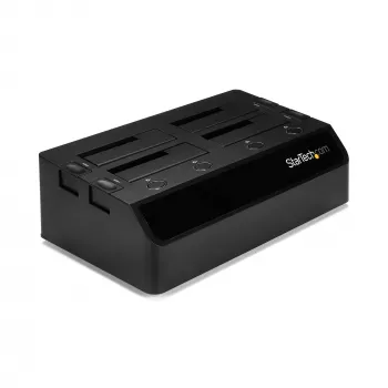 StarTech.com 4-paikkainen USB 3.0 SATA -kiintolevytelakka, USB-kiintolevytelakka, ulkoinen 2,5/3,5 tuuman SATA III SSD/HDD -telakka, hot-swap-kiintolevypaikka, päältä ladattava