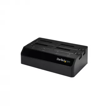StarTech.com 4-paikkainen USB 3.0 SATA -kiintolevytelakka, USB-kiintolevytelakka, ulkoinen 2,5/3,5 tuuman SATA III SSD/HDD -telakka, hot-swap-kiintolevypaikka, päältä ladattava