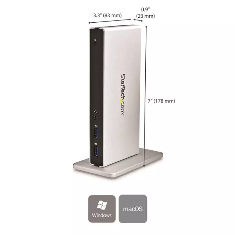 StarTech.com kahden näytön USB 3.0 -telakka DVI:llä ja pystytelineellä
