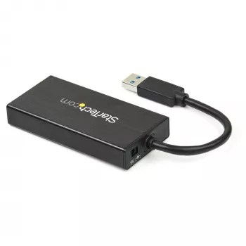 StarTech.com 3-porttinen kannettava USB 3.0 -keskitin Gigabit Ethernetillä - alumiinia integroidulla kaapelilla ~ 3-porttinen kannettava USB 3.0 -keskitin Gigabit Ethernetillä - 5 Gbit/s - alumiinia integroidulla kaapelilla