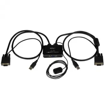 StarTech.com 2-porttinen USB VGA -kaapeli-KVM-kytkin – USB-virralla toimiva kaukosäätimellä