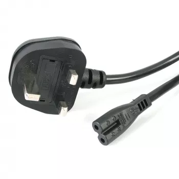StarTech.com 3ft (1m) UK kannettavan virtajohto, BS 1363 - C7, 2,5A 250V, 18AWG, musta, UK kannettavan varajohto, tulostimen virtajohto, AC kannettavan laturijohto, kannettavan virtalähdejohto