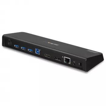 StarTech.com USB 3.0 -telakka kahdelle näytölle HDMI:llä ja 4K DisplayPortilla – USB 3.0 – 4x USB-A, Ethernet, HDMI ja DP – yleinen USB Type-A -kannettavan tietokoneen telakka Macille ja Windowsille