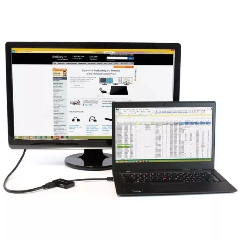 StarTech.com Travel A/V -sovitin: 2-in-1 Mini DisplayPort – HDMI tai VGA -muunnin