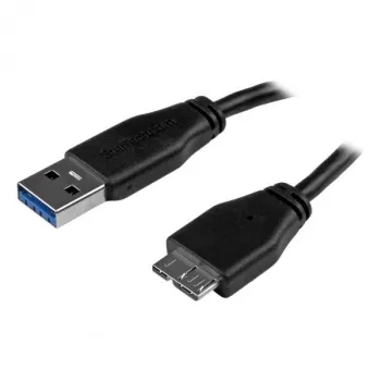 StarTech.com ohut Micro USB 3.0 -kaapeli - M/M - 3 m (10 ft), 3 m, USB A, Micro-USB B, USB 3.2 Gen 1 (3.1 Gen 1), uros/uros, musta