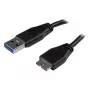 StarTech.com ohut Micro USB 3.0 -kaapeli - M/M - 3 m (10 ft), 3 m, USB A, Micro-USB B, USB 3.2 Gen 1 (3.1 Gen 1), uros/uros, musta