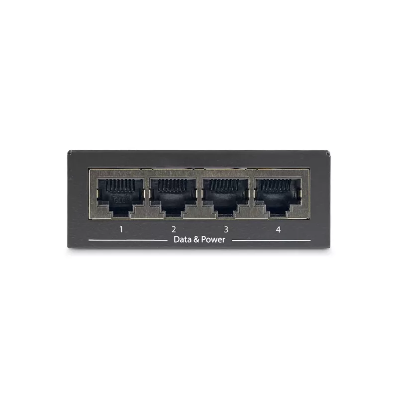 StarTech.com 4-porttinen Gigabit Midspan – PoE+ -injektori – 802.3at/af