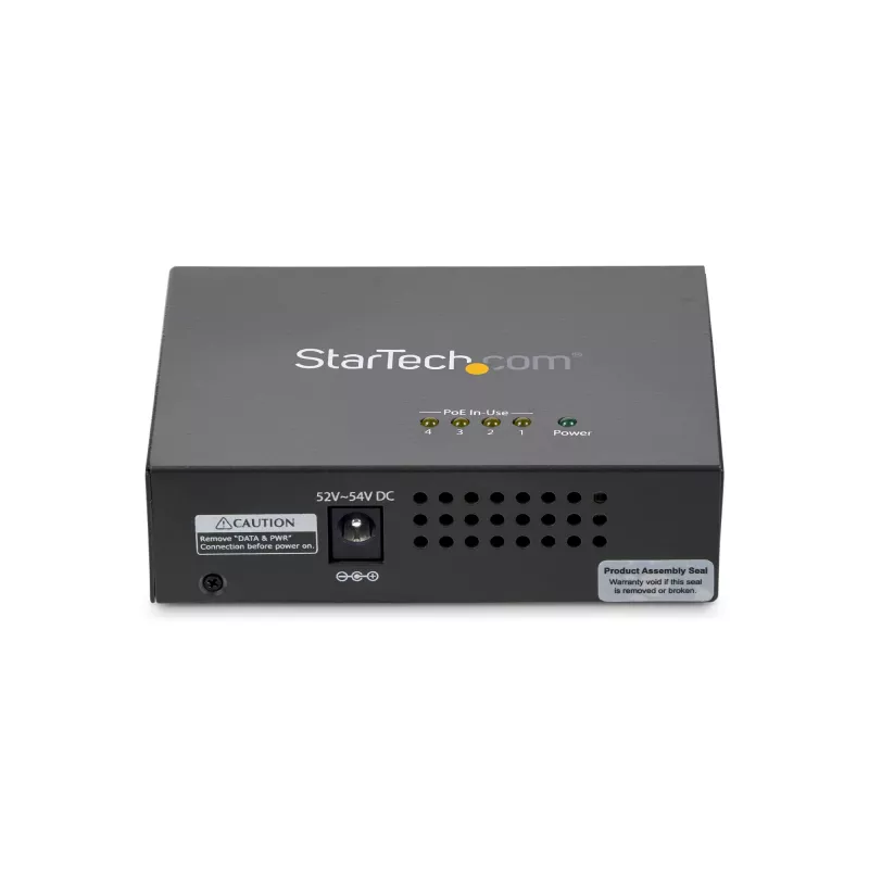 StarTech.com 4-porttinen Gigabit Midspan – PoE+ -injektori – 802.3at/af