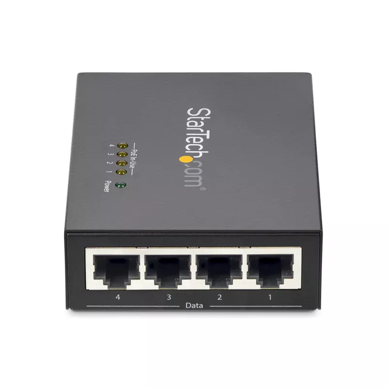 StarTech.com 4-porttinen Gigabit Midspan – PoE+ -injektori – 802.3at/af