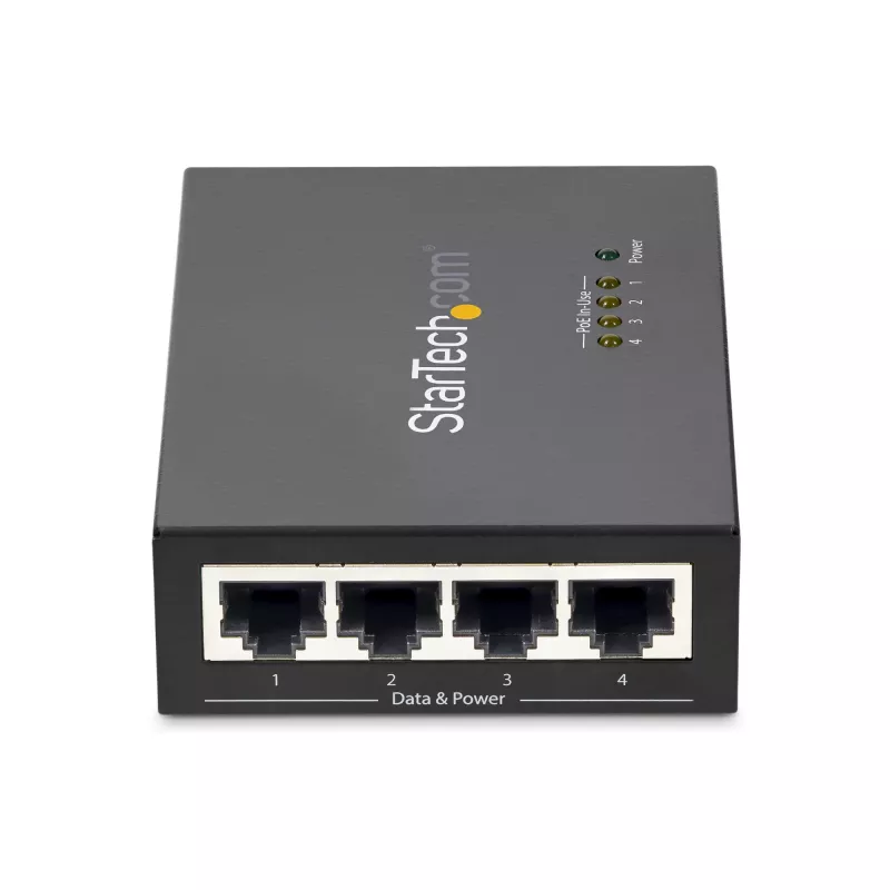 StarTech.com 4-porttinen Gigabit Midspan – PoE+ -injektori – 802.3at/af