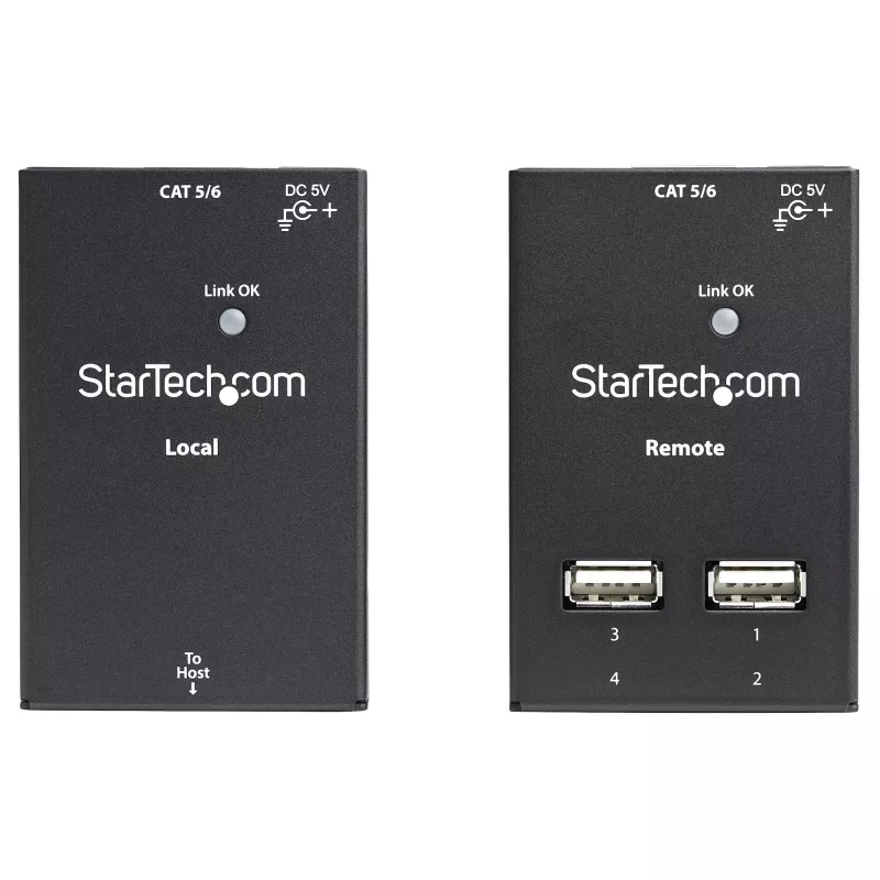 StarTech.com 4-porttinen USB 2.0 -jatko Cat5- tai Cat6-kaapelilla – 130 ft (40 m)