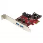 StarTech.com 4-porttinen PCI Express USB 3.0 -kortti – 2 ulkoista ja 2 sisäistä – SATA-virta – UASP-tuki – 2 sisäistä (IDC) emolevyliitäntää