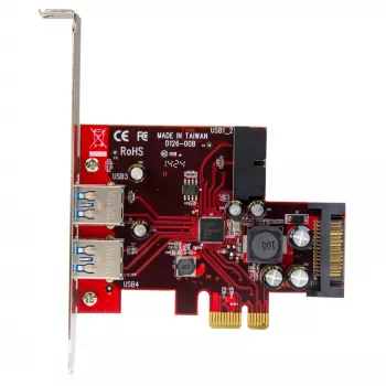 StarTech.com 4-porttinen PCI Express USB 3.0 -kortti – 2 ulkoista ja 2 sisäistä – SATA-virta – UASP-tuki – 2 sisäistä (IDC) emolevyliitäntää