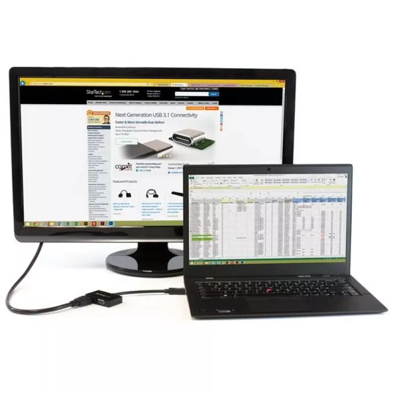 StarTech.com Travel A/V -sovitin: 2-in-1 DisplayPort HDMI:hen tai VGA:han