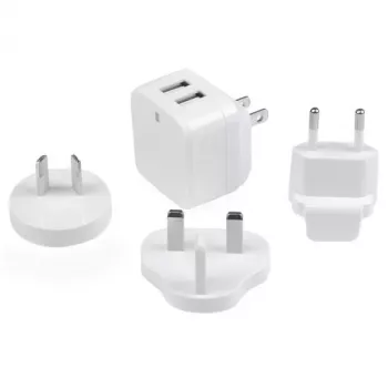 StarTech.com kaksiporttinen USB-seinälaturi – kansainväliseen matkailuun – 17 W/3,4 A – valkoinen