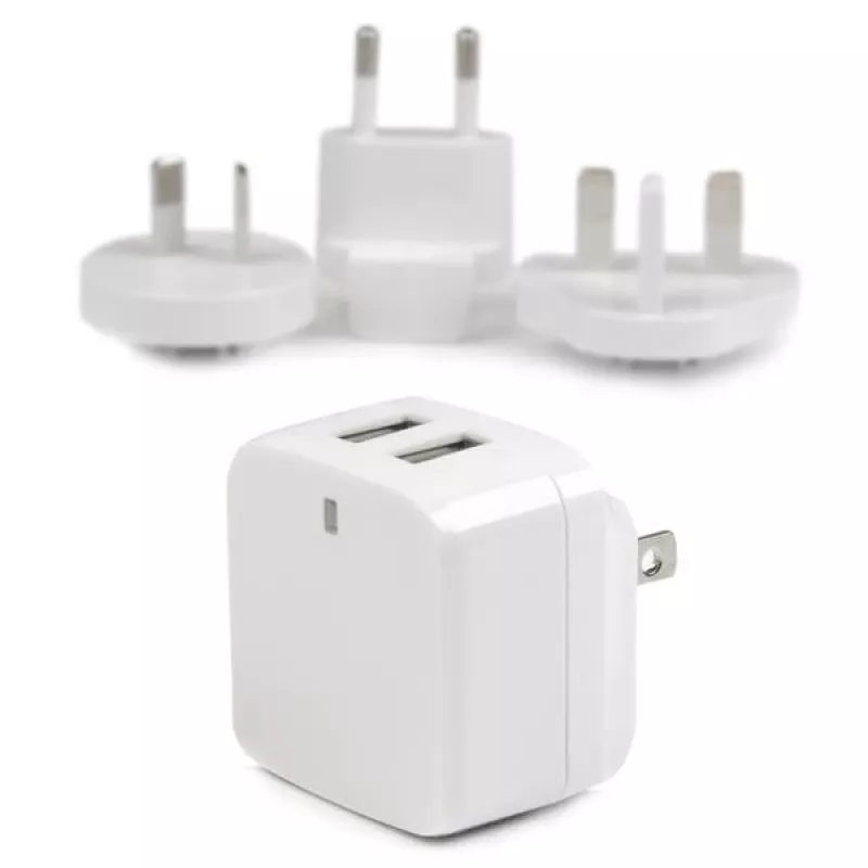 StarTech.com kaksiporttinen USB-seinälaturi – kansainväliseen matkailuun – 17 W/3,4 A – valkoinen