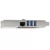 StarTech.com 3-porttinen PCI Express USB 3.0 -kortti + Gigabit Ethernet