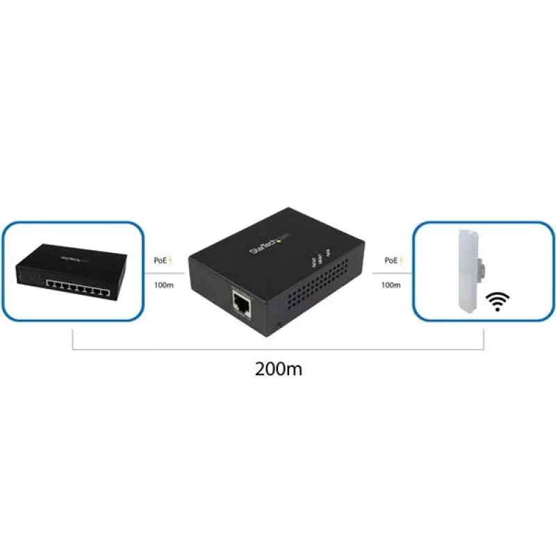 StarTech.com 1-porttinen Gigabit PoE+ -jatko – 802.3at ja 802.3af – 100 m