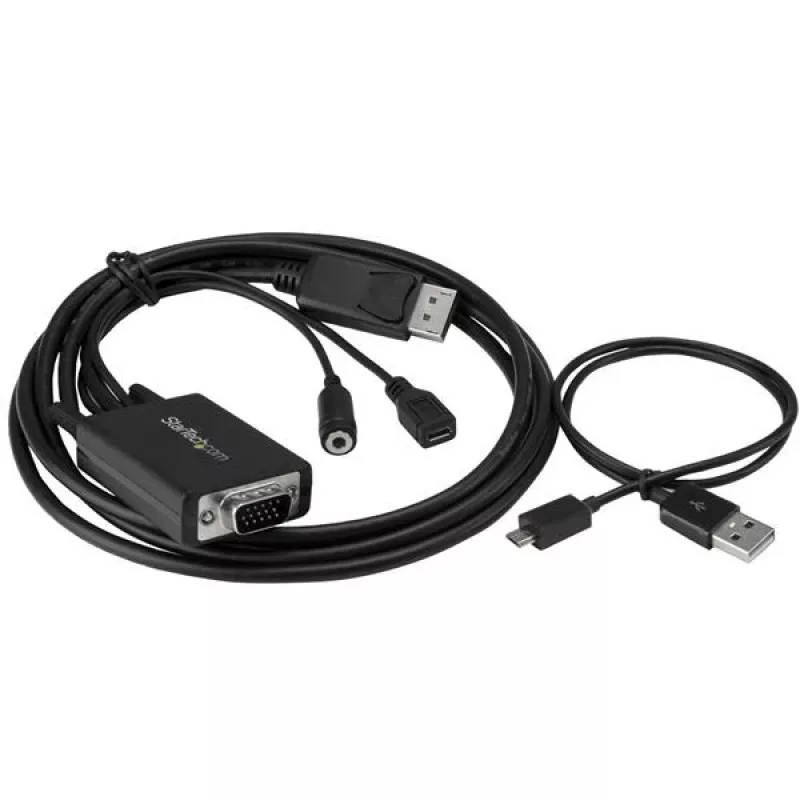 StarTech.com DisplayPort-VGA-sovitinkaapeli äänellä – 6 jalkaa (2 m)