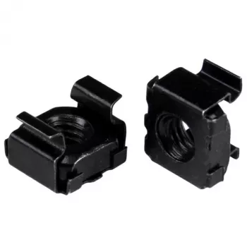 StarTech.com M5 -häkkimutterit - 50 kpl:n pakkaus, musta, häkkimutteri, teräs, musta, M5, 13 mm, 13 mm
