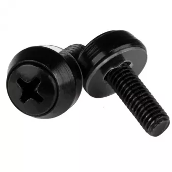 StarTech.com M5 x 12mm – asennusruuvit – 50 kpl:n pakkaus, musta, ruuvi, ruostumaton teräs, pelti, yleiskäyttö, M5, linssikanta