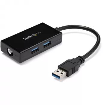 StarTech.com USB-Ethernet-sovitin, USB 3.0 – 10/100/1000 Gigabit Ethernet LAN -muunnin kannettaviin, 11,8″/30 cm kiinteä kaapeli, USB-RJ45-sovitin, NIC-sovitin, USB-verkkosovitin