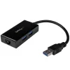 StarTech.com USB-Ethernet-sovitin, USB 3.0 – 10/100/1000 Gigabit Ethernet LAN -muunnin kannettaviin, 11,8″/30 cm kiinteä kaapeli, USB-RJ45-sovitin, NIC-sovitin, USB-verkkosovitin