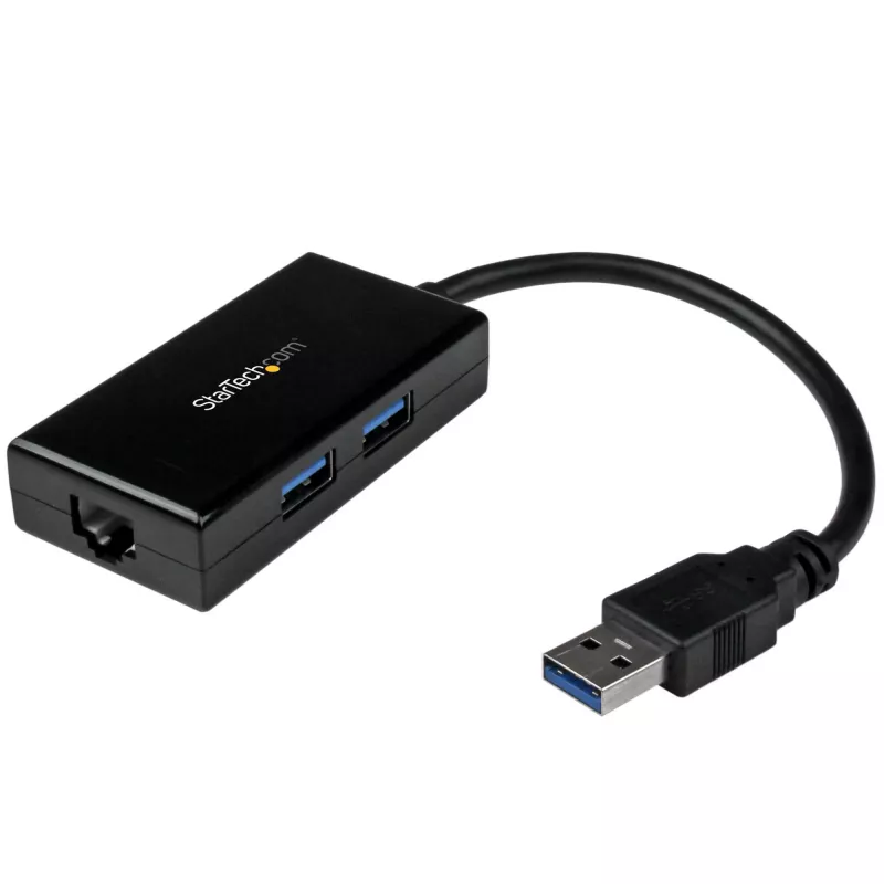 StarTech.com USB-Ethernet-sovitin, USB 3.0 – 10/100/1000 Gigabit Ethernet LAN -muunnin kannettaviin, 11,8″/30 cm kiinteä kaapeli, USB-RJ45-sovitin, NIC-sovitin, USB-verkkosovitin