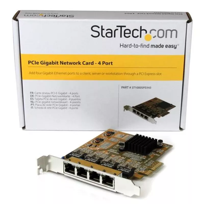StarTech.com 4-porttinen PCIe Gigabit -verkkokortti, sisäinen, langallinen, PCI Express, Ethernet, 2000 Mbit/s
