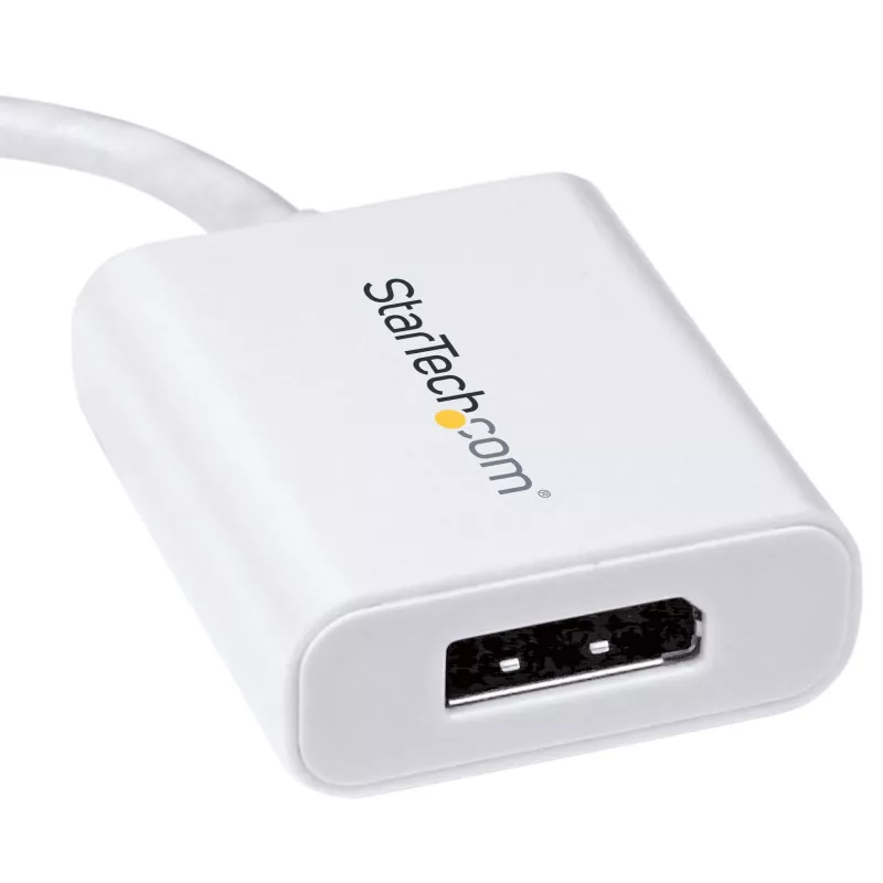 StarTech.com USB-C-DisplayPort-sovitin – 4K 60Hz/8K 30Hz – USB Type-C - DP 1.4 HBR2 -sovitindongle – kompakti USB-C (DP Alt Mode) -näytön videomuunnin – Thunderbolt 3 -yhteensopiva – valkoinen