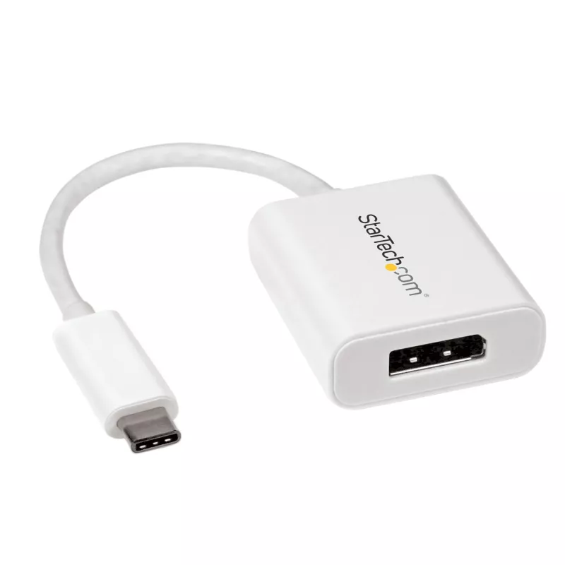StarTech.com USB-C-DisplayPort-sovitin – 4K 60Hz/8K 30Hz – USB Type-C - DP 1.4 HBR2 -sovitindongle – kompakti USB-C (DP Alt Mode) -näytön videomuunnin – Thunderbolt 3 -yhteensopiva – valkoinen