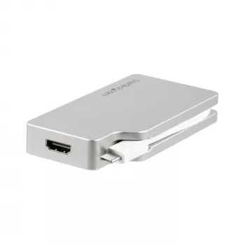 StarTech.com USB-C-moniporttivideosovitin HDMI-, VGA-, Mini DisplayPort- tai DVI-liitännällä – USB Type-C -näyttösovitin HDMI 1.4 tai mDP 1.2 (4K) – VGA tai DVI (1080p) – hopea alumiini