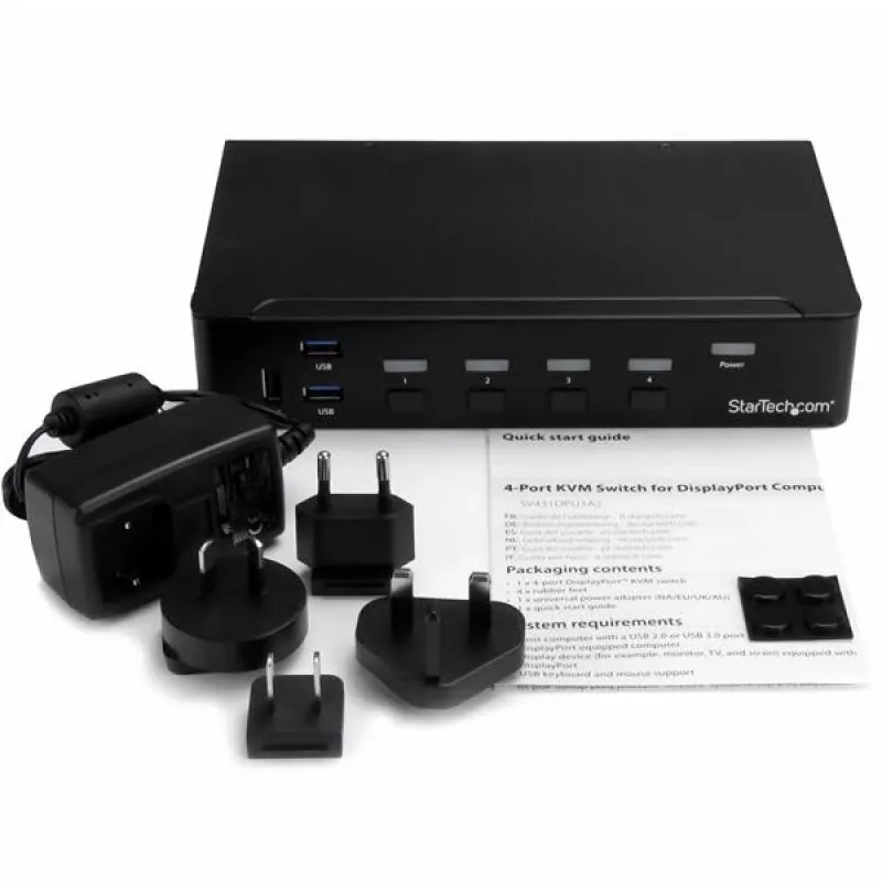 StarTech.com 4-porttinen DisplayPort KVM-kytkin – USB 3.0 – 4K 30Hz