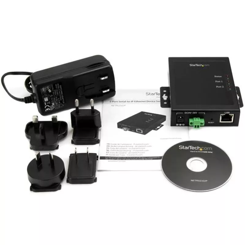 StarTech.com 2-porttinen Serial-to-IP Ethernet -laite palvelin – RS232 – metalli ja asennettavissa