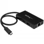 StarTech.com 3-porttinen USB 3.0 -keskitin ja Gigabit Ethernet – USB-C – sis. verkkolaitteen