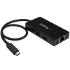 StarTech.com 3-porttinen USB 3.0 -keskitin ja Gigabit Ethernet – USB-C – sis. verkkolaitteen