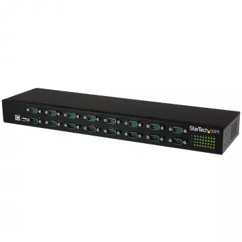 StarTech.com 16-porttinen USB-sarjaporttisovitin-keskitin, USB 2.0 Type-B, sarjaportti, 480 Mbit/s, musta, teräs, 36 W
