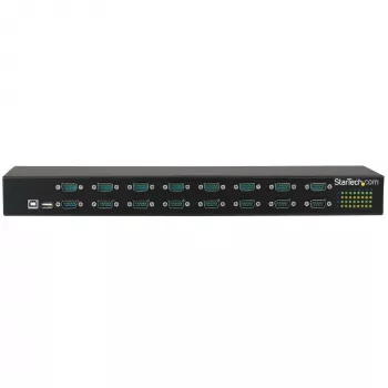StarTech.com 16-porttinen USB-sarjaporttisovitin-keskitin, USB 2.0 Type-B, sarjaportti, 480 Mbit/s, musta, teräs, 36 W