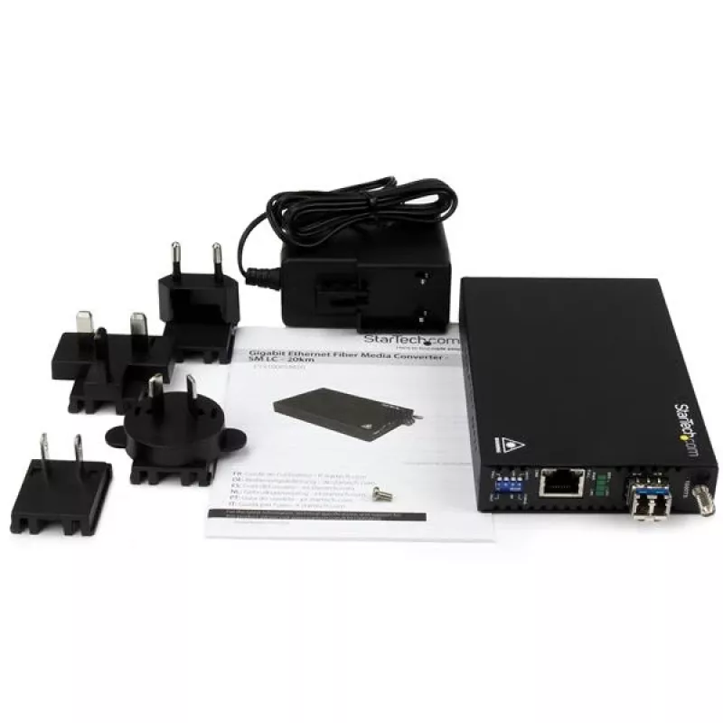 StarTech.com Gigabit Ethernet -kupari-kuitu-mediakonvertteri – SM LC – 20 km