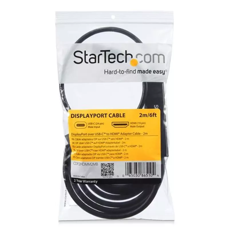 StarTech.com 0,91 m (3 ft) USB-C-HDMI-kaapeli – 4K 30 Hz USB Type-C - HDMI -videonäyttömuunnin – USB-C DP Alt Mode - HDMI -näyttösovitinkaapeli – Thunderbolt-yhteensopiva