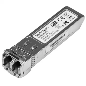 StarTech.com 10 Gigabit -kuitu-SFP+-lähetin-vastaanotinmoduuli – HP 455883-B21 -yhteensopiva – MM LC DDM:llä – 300 m~HPE 455883-B21 -yhteensopiva SFP+-moduuli – 10GBASE-SR – 10GbE monimuotokuitu-lähetin-vastaanotin – 10GE Gigabit Ethernet SFP+ – LC 300 m – 850 nm – DDM HPE 6120XG, 6120G, Flex Fabric